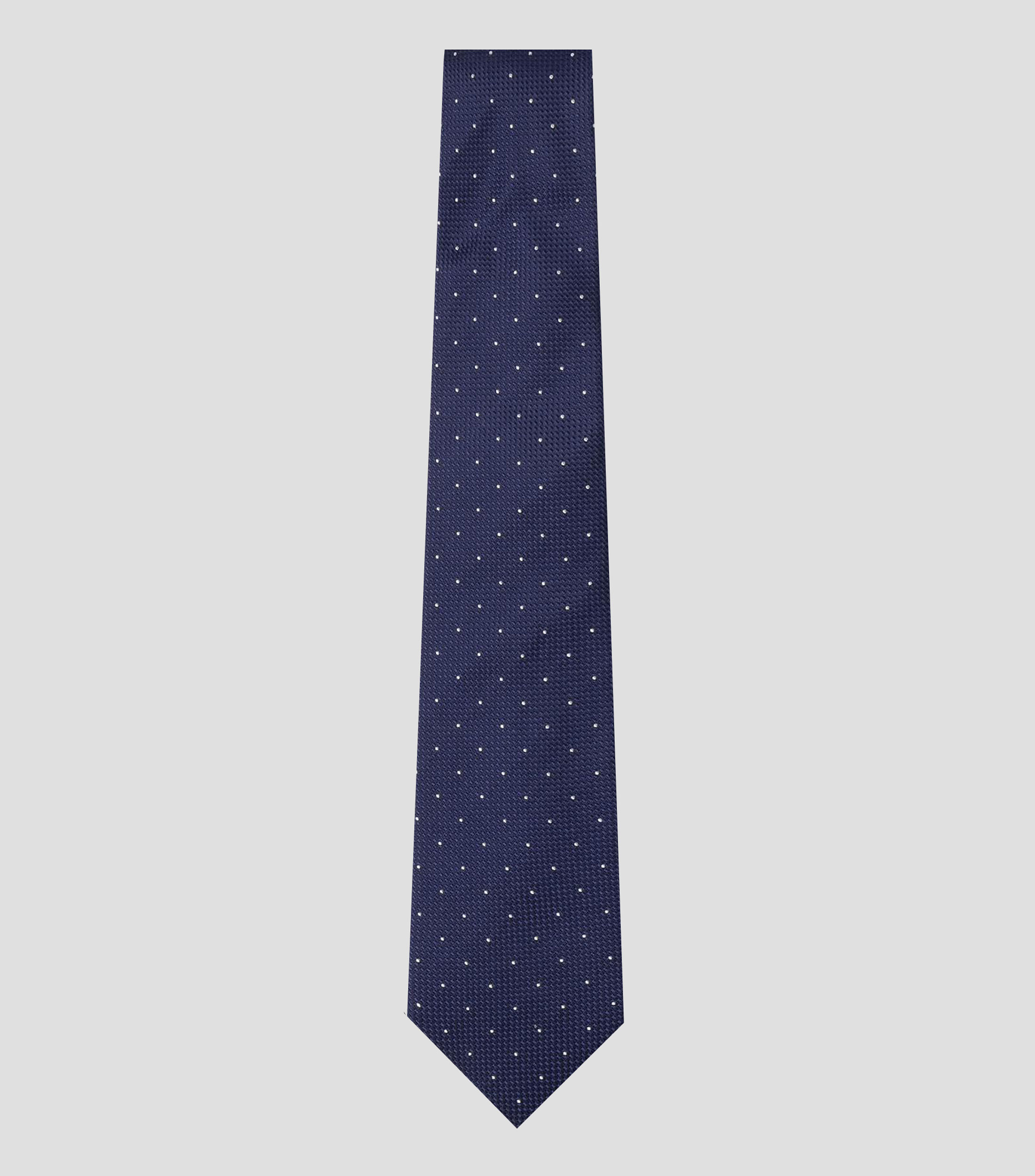 Corbata ancha en seda con lunares